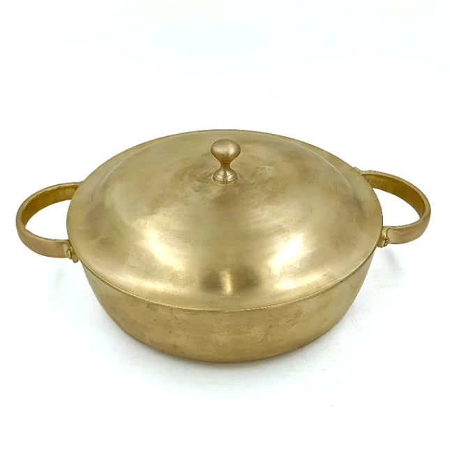 Bronze Kadhai with Lid – 9 Inch | Traditional Indian Cookware for Healthy Cooking