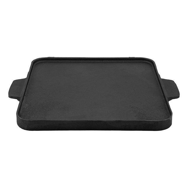 Pre-Seasoned Black Cast Iron Griddle Pan Reversible (Tawa + Grill Pan)-Black