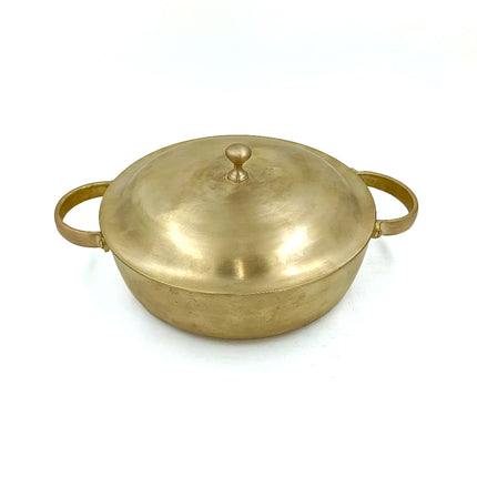 Bronze Kadhai with Lid for Traditional & Healthy Cooking - 9 inch