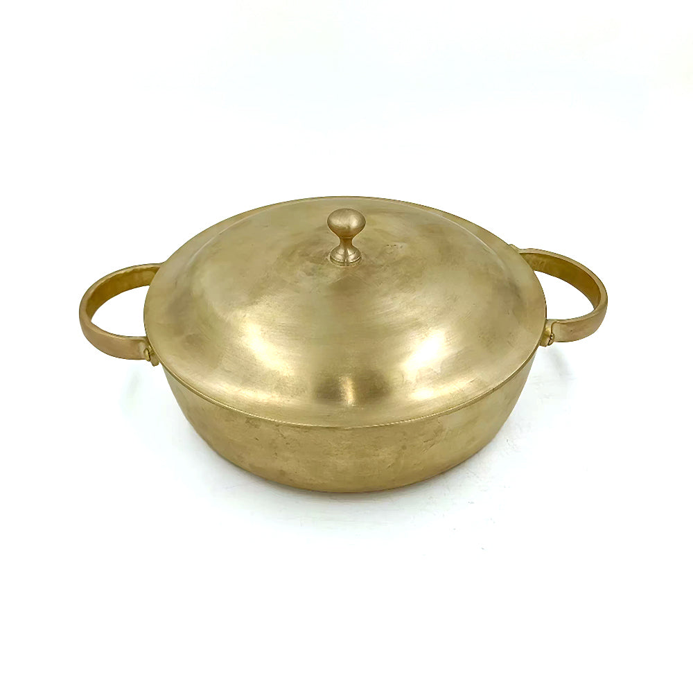 Bronze Kadhai with Lid for Traditional & Healthy Cooking - 9 inch