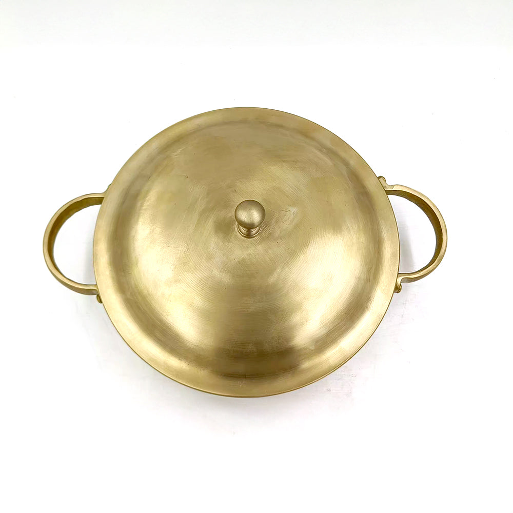 Bronze Kadhai with Lid for Traditional & Healthy Cooking - 9 inch
