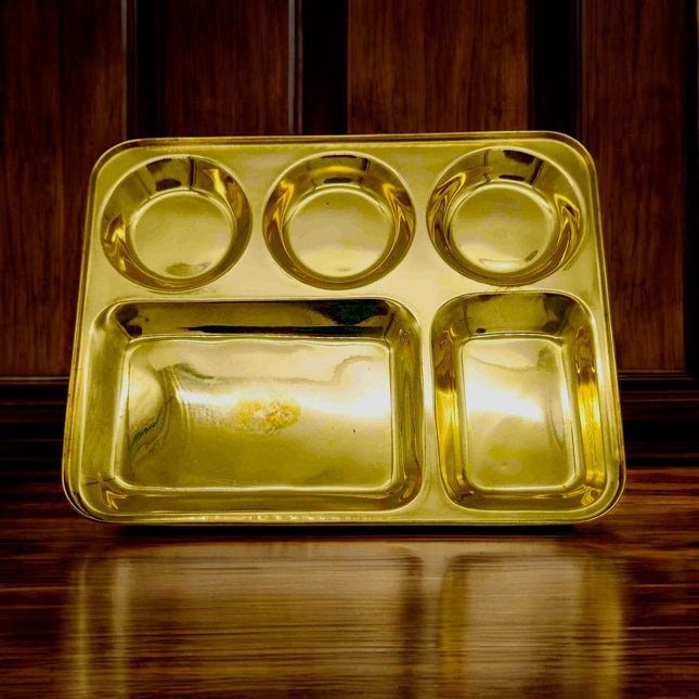 Polished Brass Dinner Plate - Elegant Design
