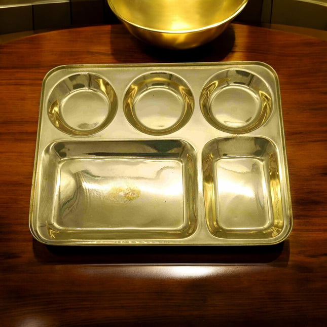 Polished Brass Dinner Plate - Elegant Design