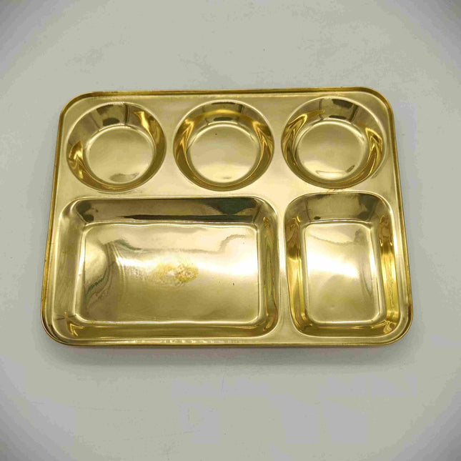 Polished Brass Dinner Plate - Elegant Design