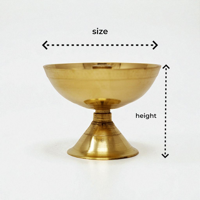 Pyali Brass Akhandiya Set of 15 | Handcrafted Oil Lamps for Pooja, Temple; Diwali Decor