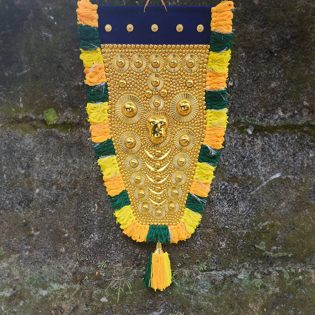 Handcrafted Elephant Caparison -Nettipattam- with Golden Work - Wall / Home Decor