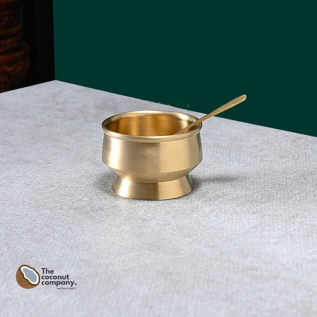 Elegant Bronze Ice Cream Cup with Spoon - Premium Dessert Serving Set