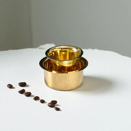 Premium Brass South Indian Coffee Filter with 4 Dabara Sets – Authentic Filter Coffee Maker