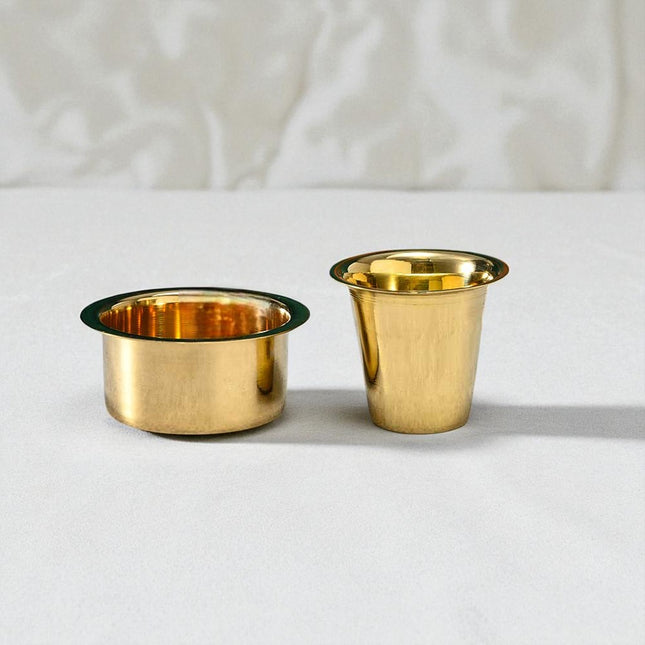 Premium Brass South Indian Coffee Filter with 4 Dabara Sets – Authentic Filter Coffee Maker