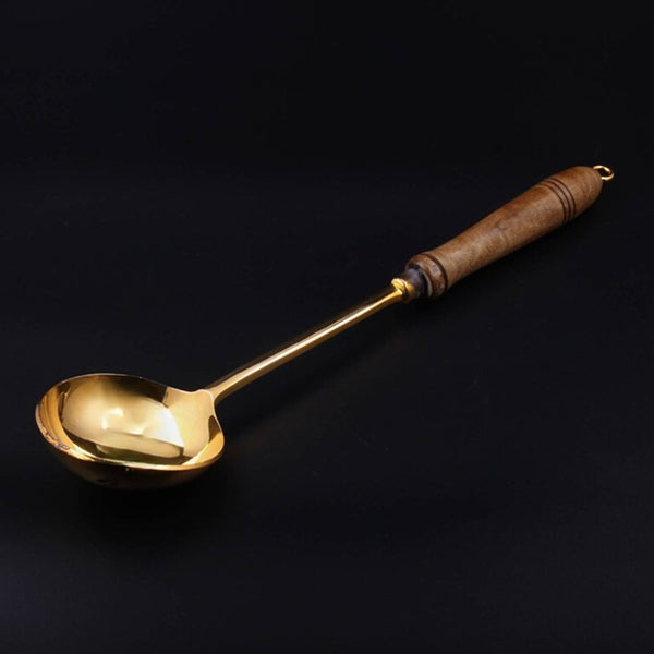 Brass Ladle with Wooden Handle