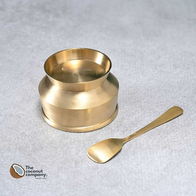 Elegant Bronze Ice Cream Cup with Spoon - Premium Dessert Serving Set