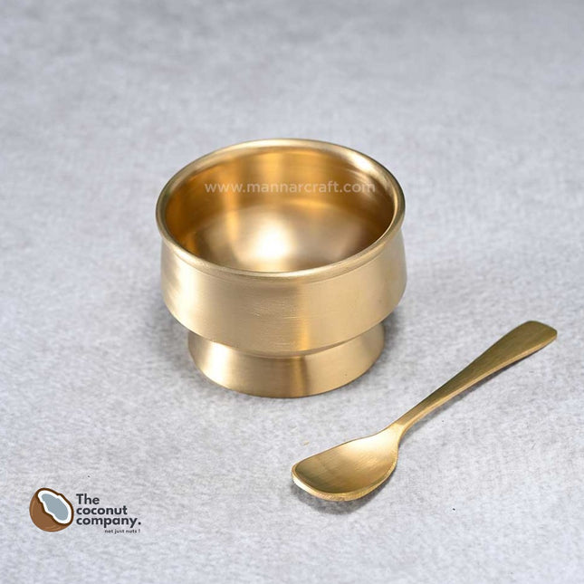 Elegant Bronze Ice Cream Cup with Spoon - Premium Dessert Serving Set
