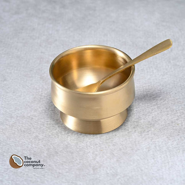 Elegant Bronze Ice Cream Cup with Spoon - Premium Dessert Serving Set