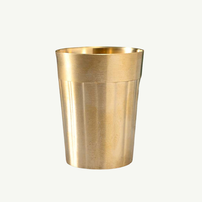 Handmade Bronze Tea Glass with Lining Design | Elegant Tumbler for Drinkware & Tableware -Matt Finish